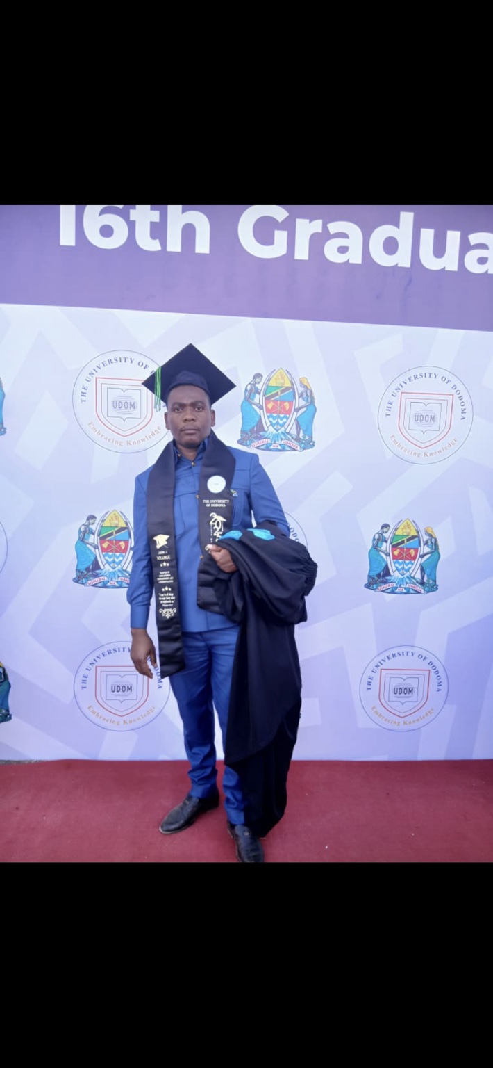 A postgraduate client at the University of Dodoma graduation ceremony